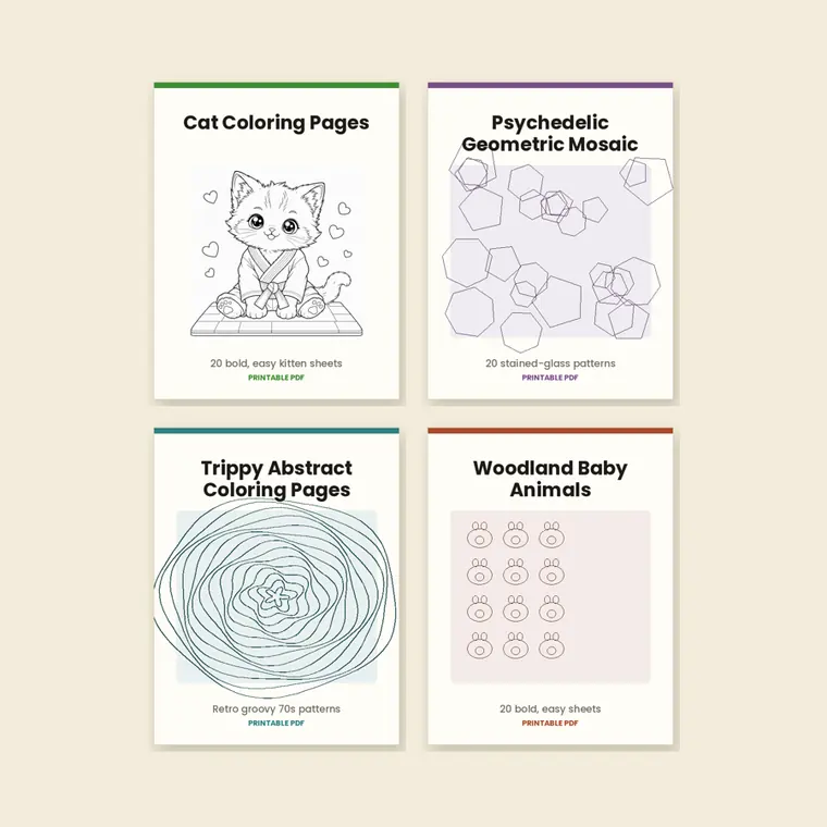 Cat Coloring Bundle