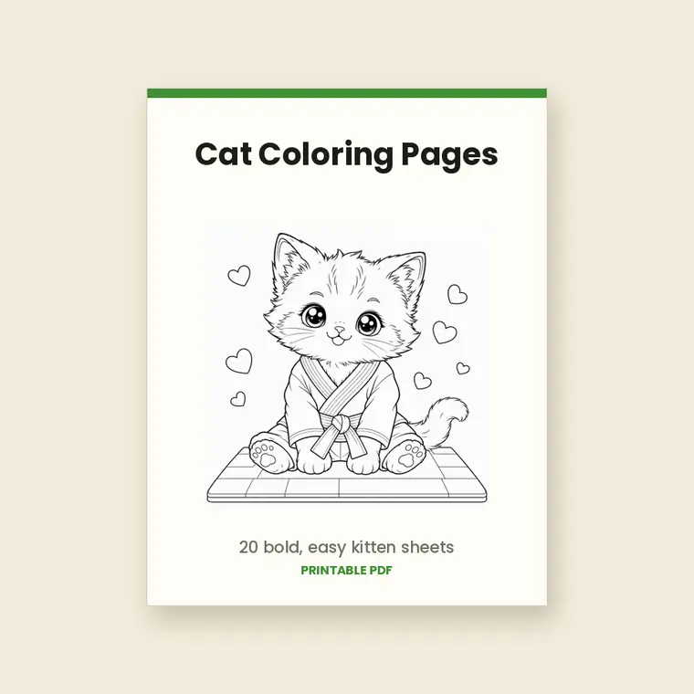 Cat Coloring Pages for Adults & Kids